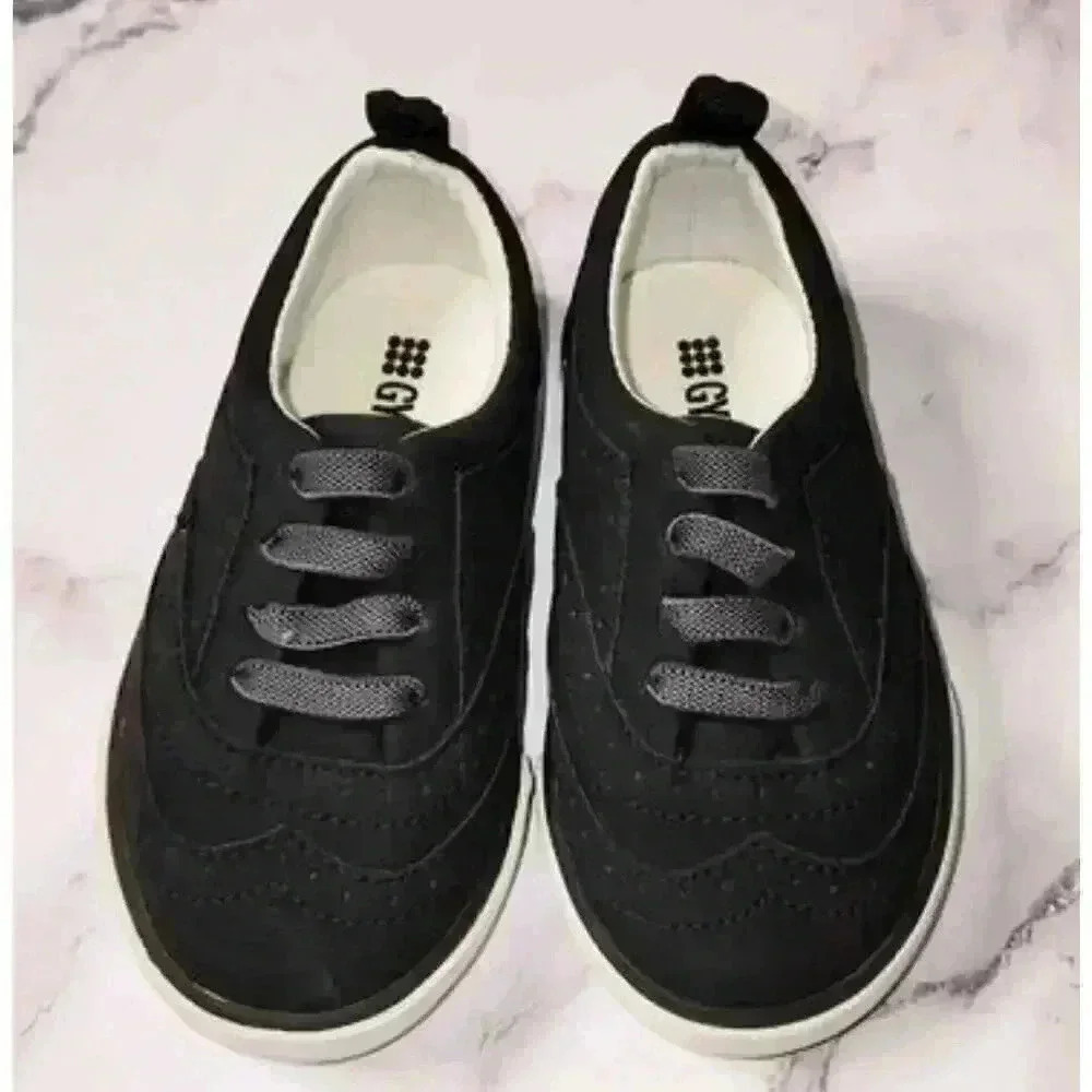 Gymboree Toddler Boys Size 6 Black Slip On Shoes EUC
